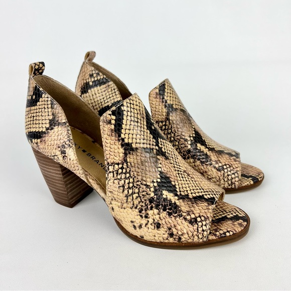 Lucky Brand Shoes - Lucky Junai Snake Embossed Block Heel Shootie Pumps 7.5